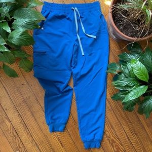 Figs zamora high-waisted royal blue joggers